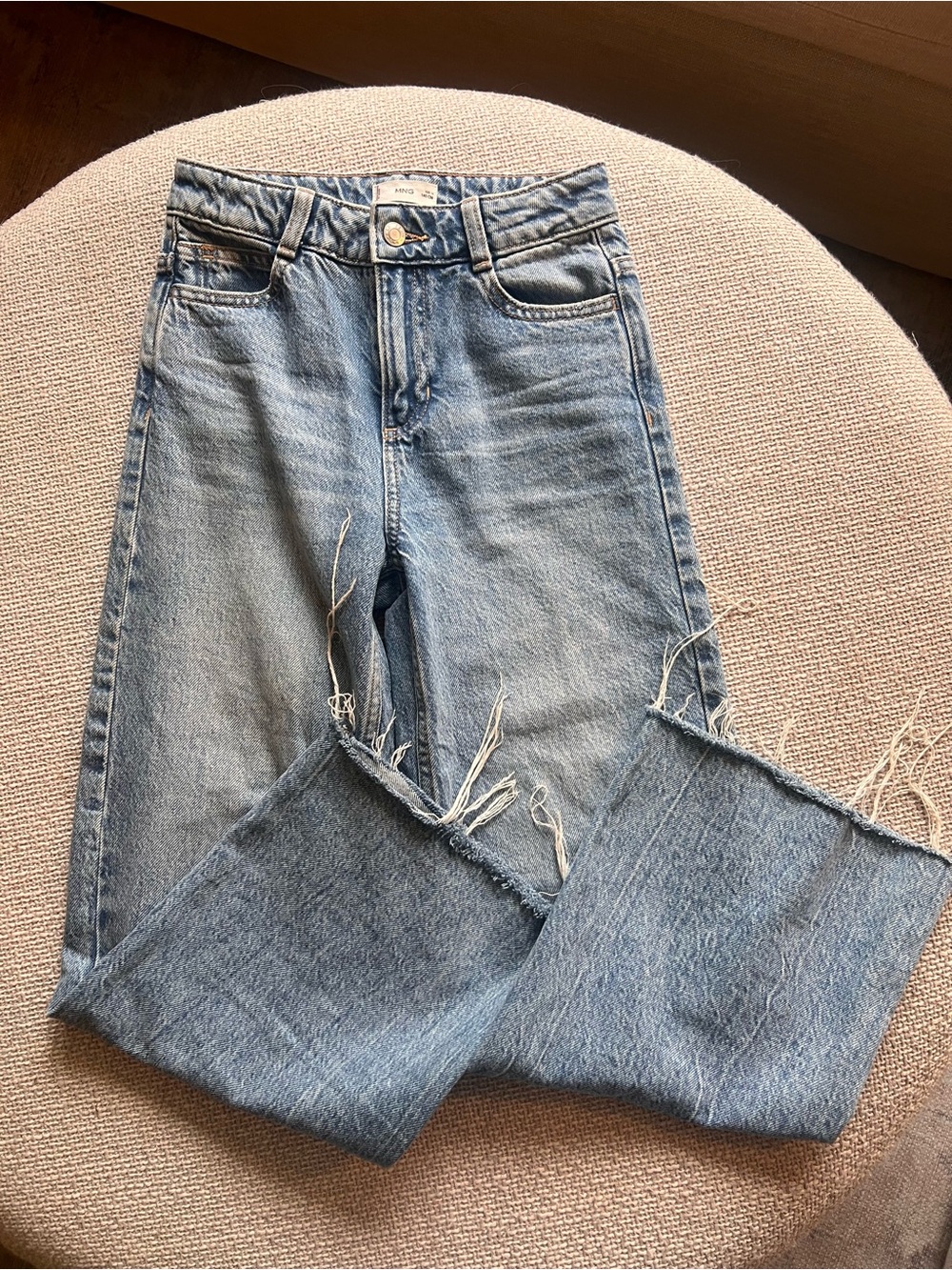 Mango Kids Wide Leg Raw Hem Jeans Size 10 / 140